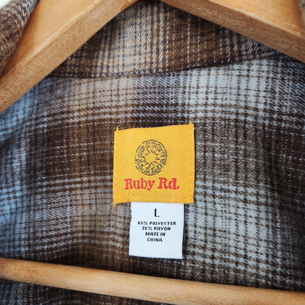 Ruby Rd Plaid button down Shacket - Picture 5 of 5